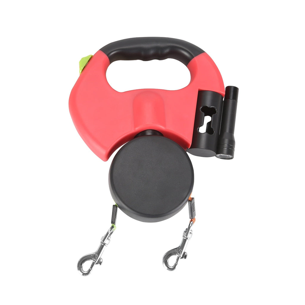 Retractable Dual Double Pet Rope Leash Tangle Free Walk For Two Dogs