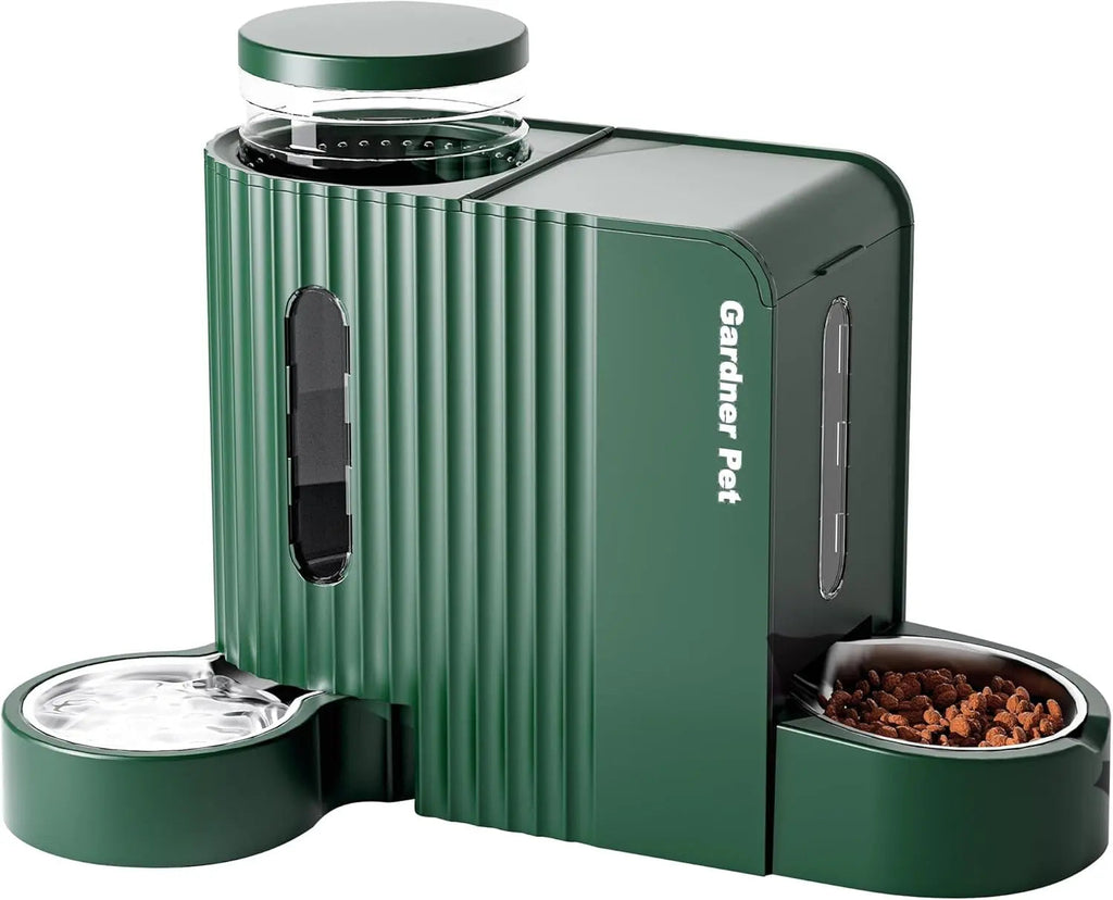 Gravity Pet Feeder & Water Dispenser Set with Stainless Steel Bowls