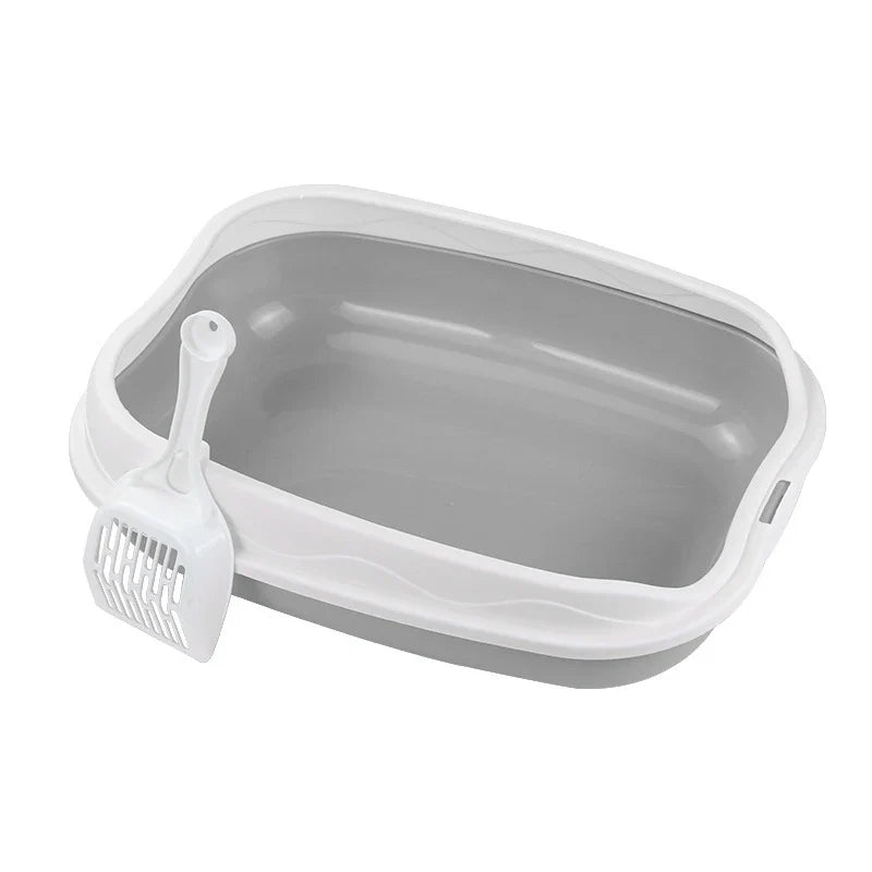 Semi-Enclosed Cat Litter Box – Splash-Proof Anti-Scatter Kitty Toilet, Large (42 x 29 x 12 cm | 16.5 x 11.4 x 4.7 in)