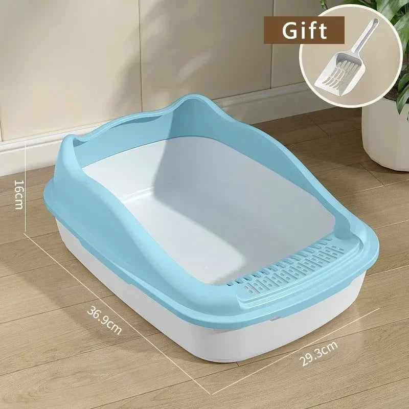 High-Sided Cat Litter Box — Anti-Splash Kitty Sandbox with Side Entry (14.5 x 11.5 x 6.3 in / 36.9 x 29.3 x 16 cm)